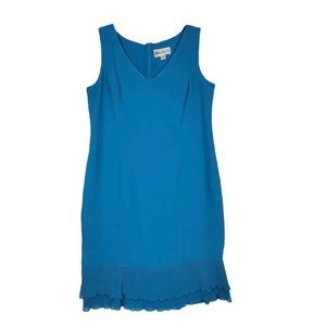 Danny and Nicole Sheath Dress, Sleeveless. Size 12P. Blue